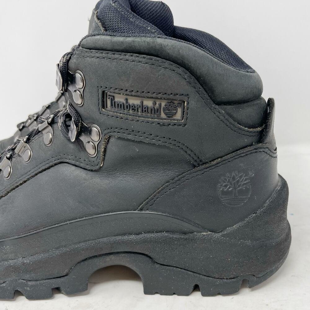 Timberland Black Leather Euro Hiker Hiking Boots Mens Size 8 *NO INSOLES* - Picture 2 of 9
